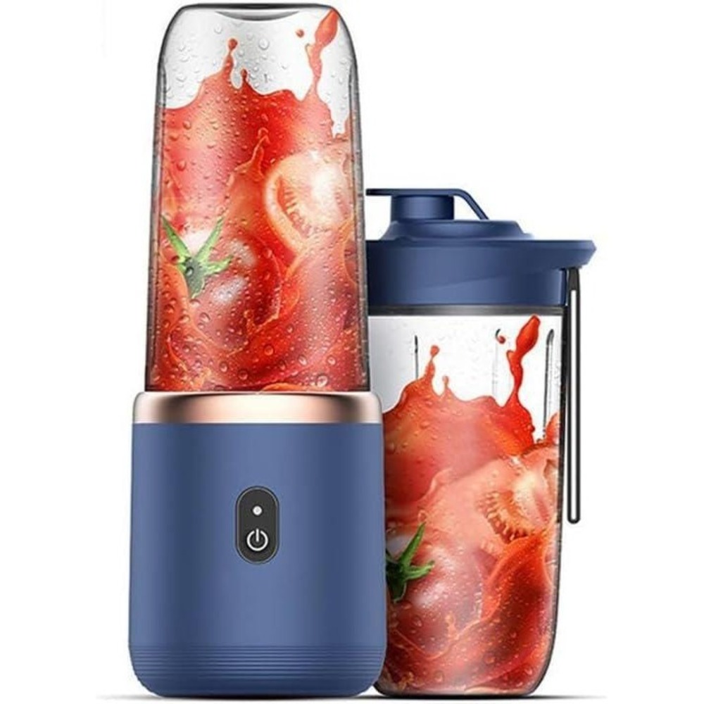 Portable Personal Blender USB Rechargeable Mini Smoothie‎ Maker Navy Blue 400ML
